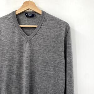 Hackett London M Merino Wool Gray Sweater